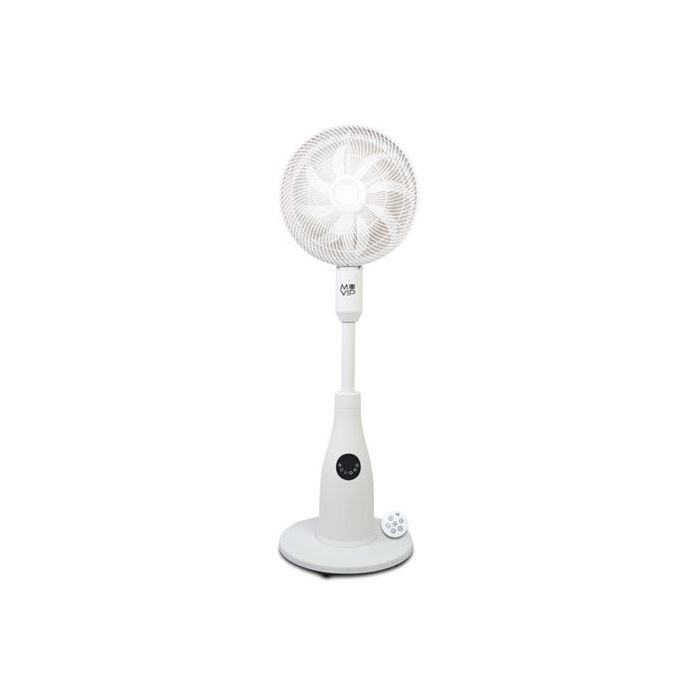 Muvip Ventilador de Pie 80W 8 Aspas - 7 Velocidades - Nebulizador - Funcion de Oscilacion - Luz LED - Color Blanco