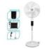 Muvip Ventilador de Pie Solar - 12000mAh - 40cm - 4 Velocidades - Luz LED - USB - Color Blanco