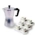 Muvip MV0601 Cafetera de Aluminio - Capacidad 6 Tazas - Mango Ergonomico - Antiadherente - Apta para Placas Electricas, Vitroceramicas y Gas - Color Aluminio