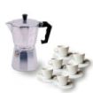 Muvip MV0601 Cafetera de Aluminio - Capacidad 6 Tazas - Mango Ergonomico - Antiadherente - Apta para Placas Electricas, Vitroceramicas y Gas - Color Aluminio