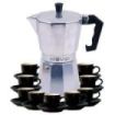Muvip MV0605 Cafetera de Aluminio - Capacidad 9 Tazas - Mango de Baquelita Termoresistente Ergonomico - Apta para Placas Electricas, Vitroceramicas, Gas e Induccion - Color Aluminio