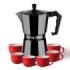 Muvip MV0607 Cafetera de Aluminio - Capacidad 6 Tazas - Mango Ergonomico - Antiadherente - Apta para Placas Electricas, Vitroceramicas y Gas - Color Negro Mate