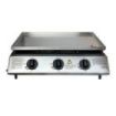Muvip Plancha de Asar de Gas - 3 Quemadores - Panel de Control y Plancha de Acero - Bandeja Recoge Grasas - Llama Regulable - Superficie Antiadherente