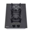 Muvip MV0627 Cocina de Gas Encastrable - 2 Zonas de Coccion de 26cm - Quemador y Soportes de Hierro Fundido - Cristal Templado de Alta Resistencia - Sistema de Encendido Electrico - Dispositivo de Seguridad Apagado de Llama
