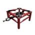 Muvip MV0628 Hornillo a Gas Portatil Reforzado - Quemador de Hierro Fundido - Potencia 7.5kW - Llave de Regulacion de Gas - Compatible con Butano y Propano - 1 Fuego - Color Rojo