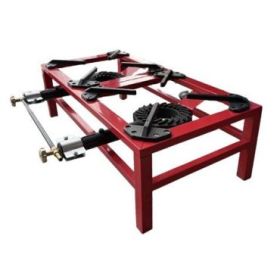 Muvip MV0629 Hornillo a Gas Portatil Reforzado - Quemador de Hierro Fundido - Potencia 15kW - Llave de Regulacion de Gas - Compatible con Butano y Propano - 2 Fuegos - Color Rojo