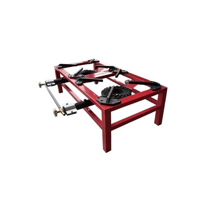 Muvip MV0629 Hornillo a Gas Portatil Reforzado - Quemador de Hierro Fundido - Potencia 15kW - Llave de Regulacion de Gas - Compatible con Butano y Propano - 2 Fuegos - Color Rojo
