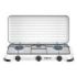 Muvip Vulcano Cocina de Gas con 3 Fuegos - Tapa Protectora - Patas de Goma - Superficie Esmaltada - Quemador Extraible - 57.7x27.8x5.3cm - Color Blanco