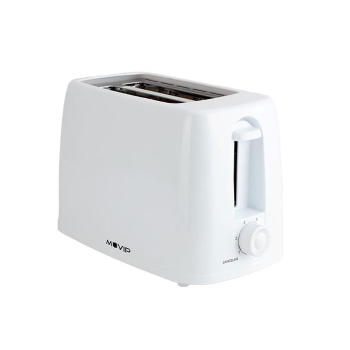 Muvip MV0642 Tostadora de Pan 650W - Capacidad para 2 Rebanadas - 6 Niveles de Tostado - Boton de Cancelacion - Bandeja Inferior Extraible para Limpieza