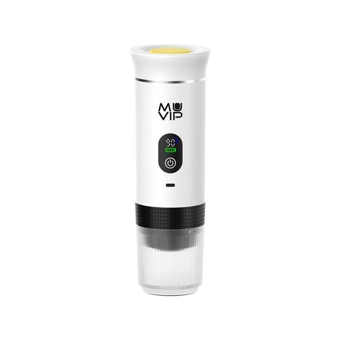 Muvip Xpresscup Cafetera Portatil - Compatible con Cafe Molido y Capsulas DG y NS - Presion de 20 Bares - Modo Caliente y Frio - Color Blanco