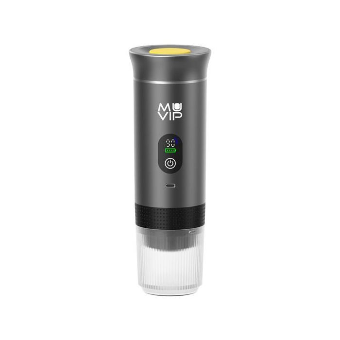 Muvip Xpresscup Cafetera Portatil - Compatible con Cafe Molido y Capsulas DG y NS - Presion de 20 Bares - Modo Caliente y Frio - Color Gris