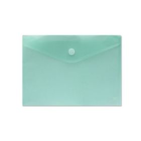 Sobre Portadocumentos A4 - Cierre de Velcro - Fabricado en Polipropileno - Medidas 325x230mm - Verde Transparente
