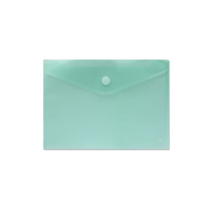 Sobre Portadocumentos A4 - Cierre de Velcro - Fabricado en Polipropileno - Medidas 325x230mm - Verde Transparente
