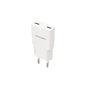 Nanocable Cargador de Pared 2xUSB-C/PD 25W - Color Blanco