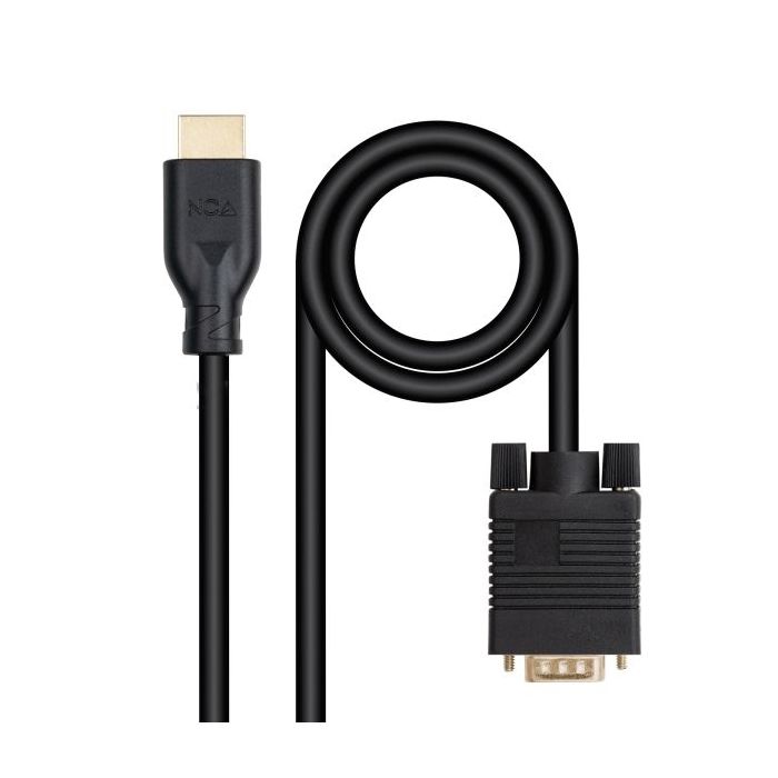 Nanocable Cable Conversor VGA a HDMI - VGA/M-HDMI/M -  1.8m - Color Negro