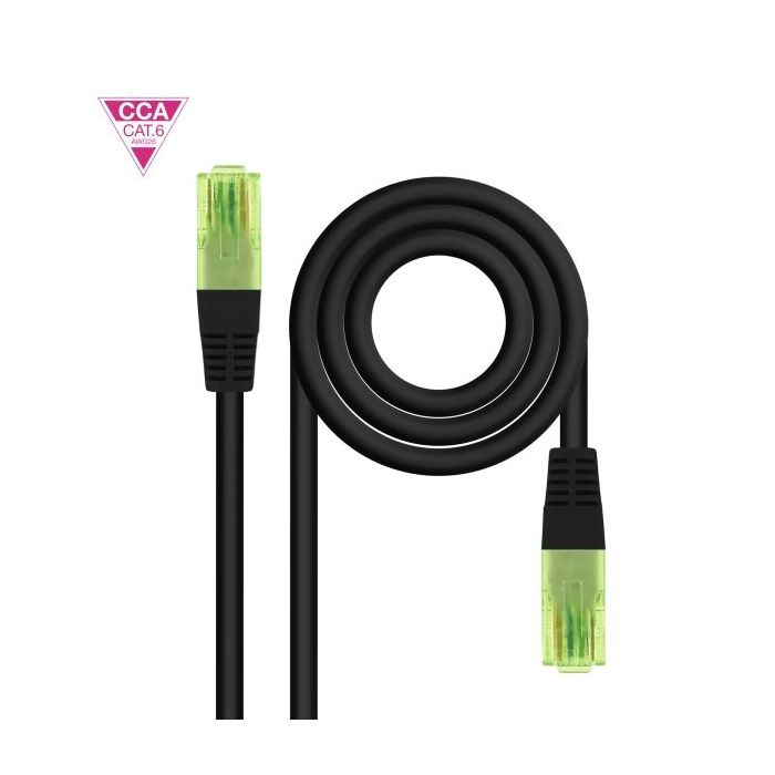 Nanocable Cable Red Latiguillo Cat.6 UTP AWG26 CCA - Longitud 2m - Color Negro