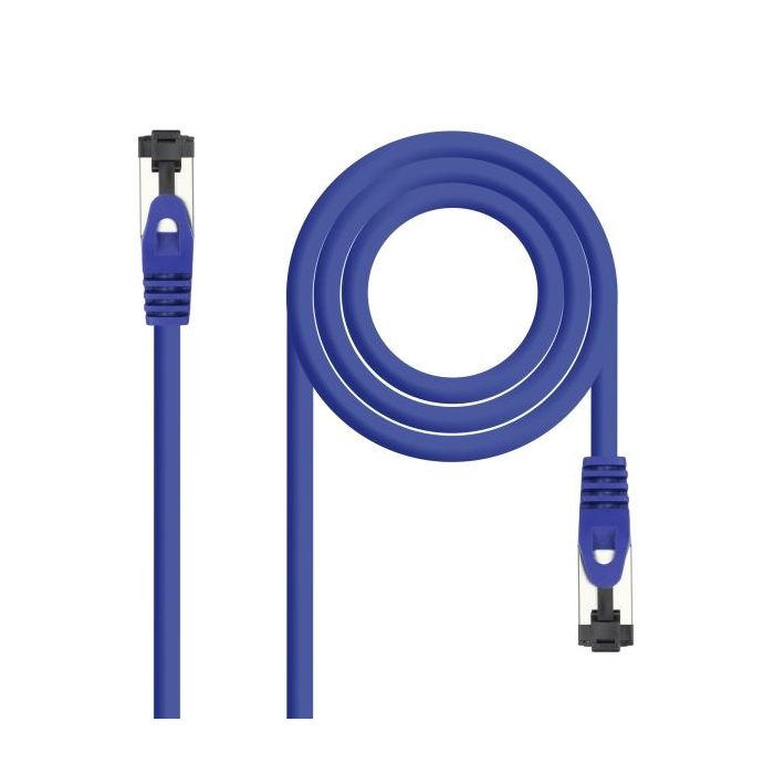 Nanocable Cable Red Latiguillo Cat.8.1 2Ghz LSZH SSTP AWG26 - Longitud 0.25m - Color Azul