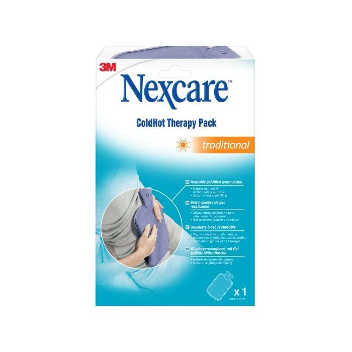 Nexcare Coldhot Therapy Bolsa Caliente de Gel - No Toxico - Acabado en Tela - Reutilizable - Color Azul Marino