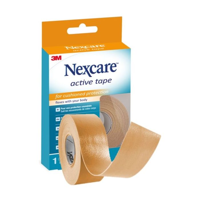 Nexcare Active Tape Cinta para Proteccion y Prevencion de Ampollas - 2.5cm x 4.5m - Transpirable - Color Marron