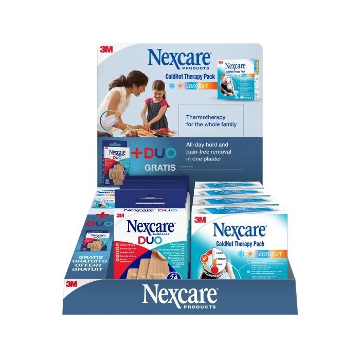 Nexcare Coldhot Therapy Expositor de 12 Unidades de Termoterapia + Apositos - Colores Surtidos