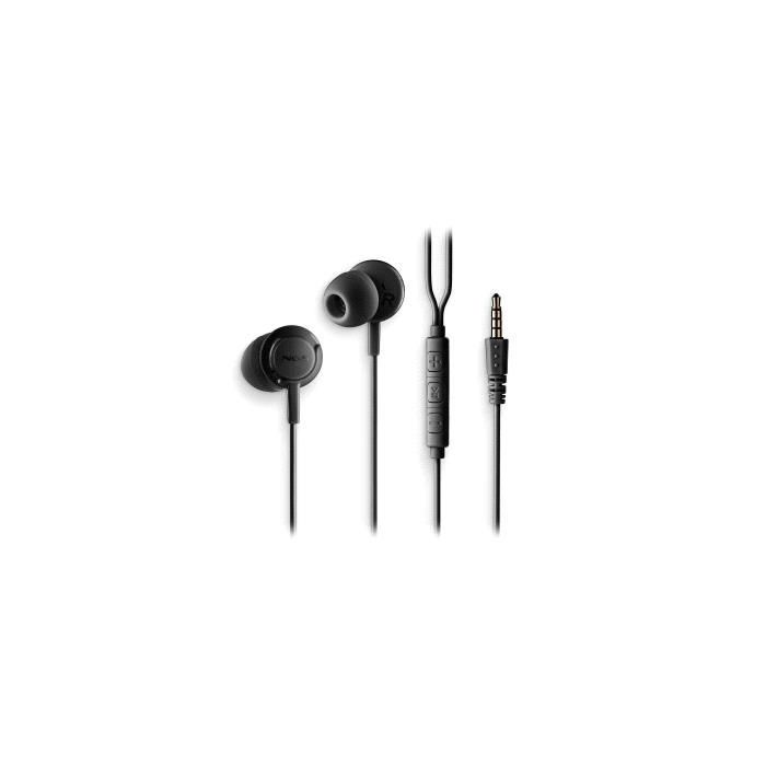NGS CROSS DRIFT Auriculares Intraurales con Microfono - Jack 3.5mm - Boton Multifuncion - Color Negro