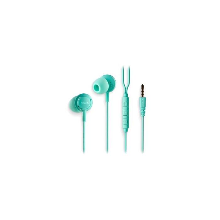 NGS CROSS DRIFT Auriculares Intraurales con Microfono - Jack 3.5mm - Boton Multifuncion - Color Verde