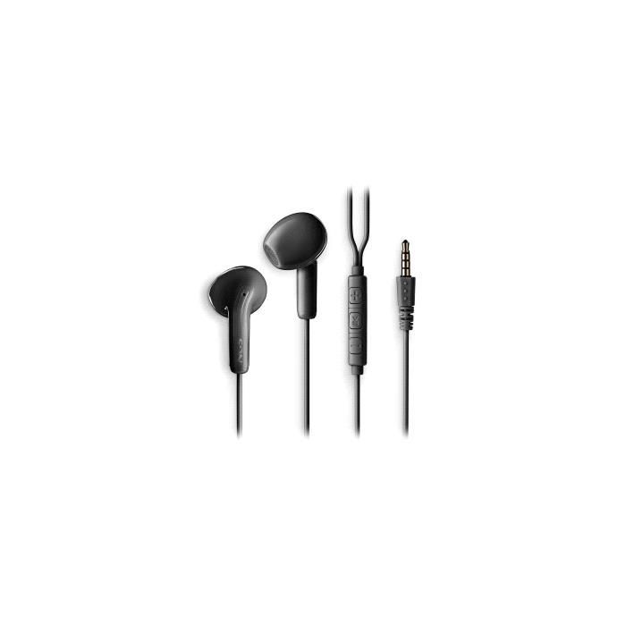 NGS CROSS FLIP Auriculares Intraurales con Microfono - Jack 3,5mm - Boton Multifuncion - Color Negro