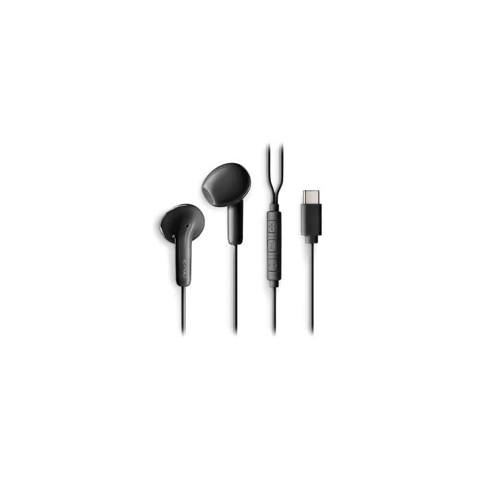 NGS CROSS GLIDE Auriculares Intraurales con Microfono - USB-C - Boton Multifuncion - Color Negro