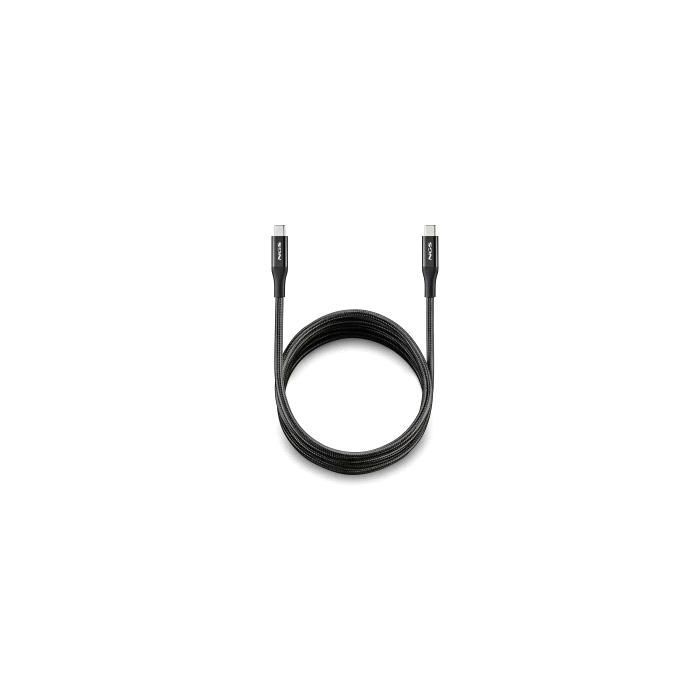 NGS Cable 2.0 USB-C Macho a USB-C Macho - Carga Ultrarapida hasta 240W - Longitud 2m - Color Negro