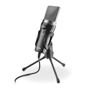 NGS MS120USB Microfono USB para Streaming - Configuracion Ajustable - Grabacion Cardioide - Puerto de Monitorizacion de Auriculares - Compatible con PS4, PS5 y PC - Color Negro
