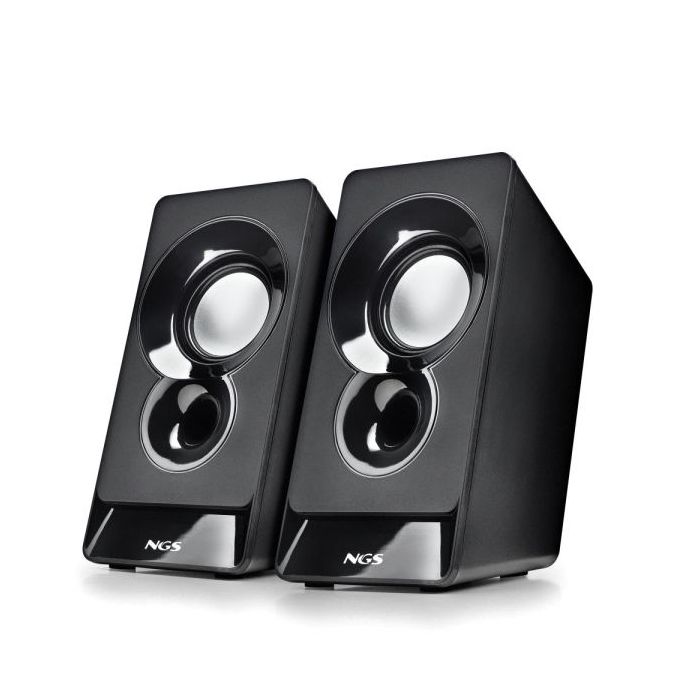 NGS SB210 Altavoces 2.0 12W - Alimentacion por USB - Entrada Jack - Control de Volumen Integrado - Color Negro
