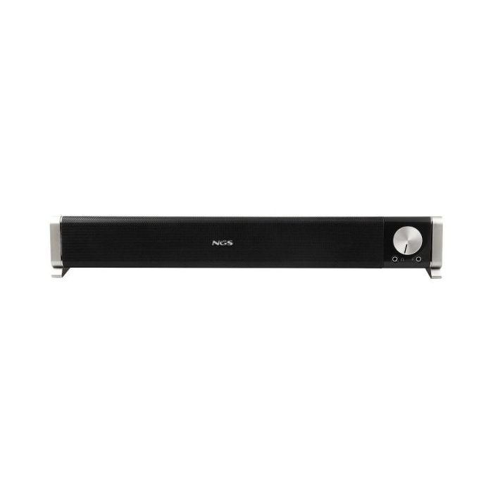 NGS SB500-BT Barra de Sonido Bluetooth 20W - Alimentacion por USB - Entrada Jack y Microfono - Salida Auriculares - Control de Volumen Integrado - Diseño Compacto - Color Negro