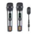 NGS SingerStar Duo Kit 2 Microfono Inalambrico Vocal - Tipo Dinamico - Sonido Potente y Claro - Entrada Jack 3.5 y Adaptador Jack 6.3 - Alcance hasta 15m - Autonomia hasta 30h - Color Negro
