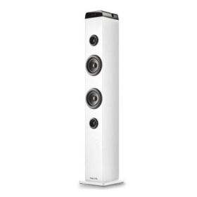 NGS Sky Charm Pro Torre de Sonido Bluetooth 80W - USB, Radio FM, Aux In y Entrada Optica - Funcion Broadcasting - Madera de Alta Calidad - Color Negro