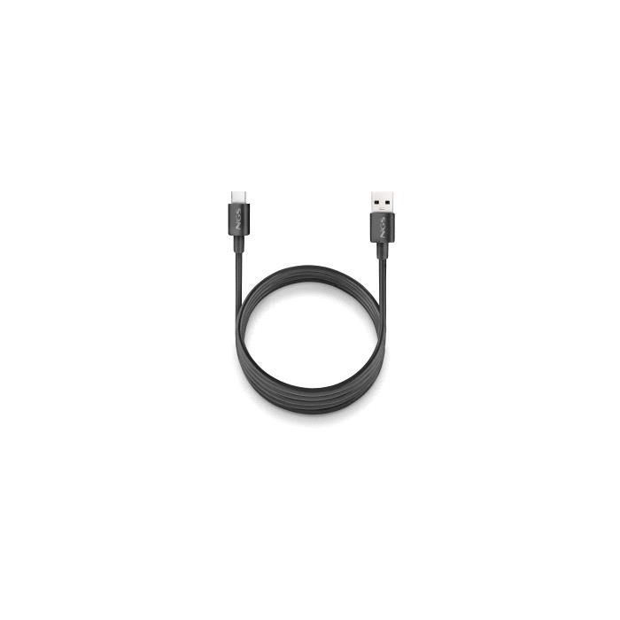NGS ZYRO-AC Cable USB-C a USB-A - Cargar Rapida - 480 Mbps - 15W - 1 Metro - Color Negro