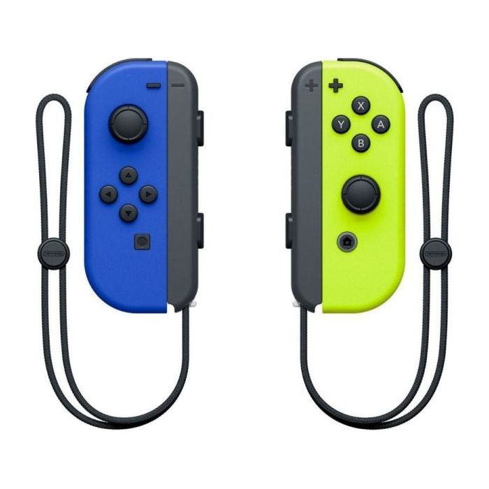 Nintendo Set de 2 Mandos Joy-Con Izquierdo/Derecho para Nintendo Switch - Bluetooth 3.0+HS - Autonomia hasta 20h - Vibracion HD - NFC para Amiibo - Camara Infrarroja - Color Azul y Amarillo Neon