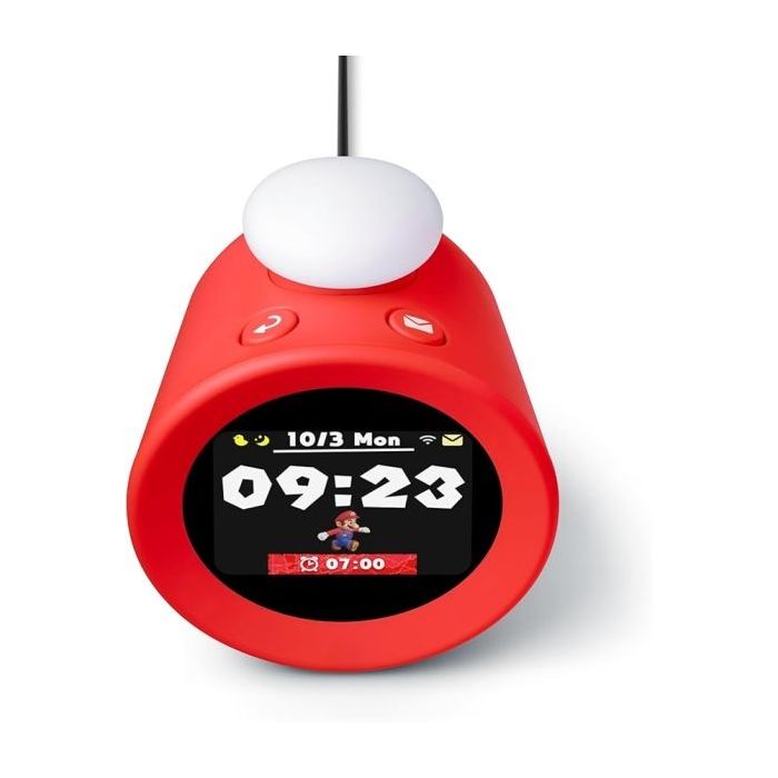 Nintendo Sound Clock Alarmo Reloj Despertador Inteligente - Alarmas con Tematicas de Nintendo - Sensor de Movimiento - Registro de Habitos - Incluye Pila de 9V - Color Negro y Rojo