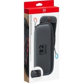 Nintendo Pack de Funda con Protector de Pantalla para Consola Nintendo Switch 2 - Proteccion Completa y Segura - Espacio para 6 Tarjetas - 2 Correas para Joy-Con - Color Negro