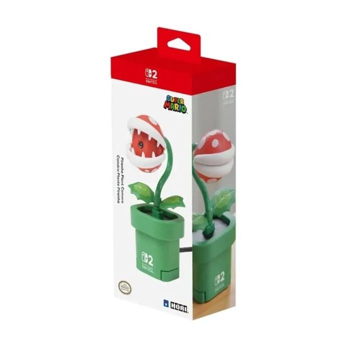 Nintendo Piranha Plant Camara Web para Consola Nintendo Switch 2 - Conexion USB-C - Gran Angular - Lente Ajustable - Obturador de Privacidad - Reconocimiento Facial Automatico - Color Verde
