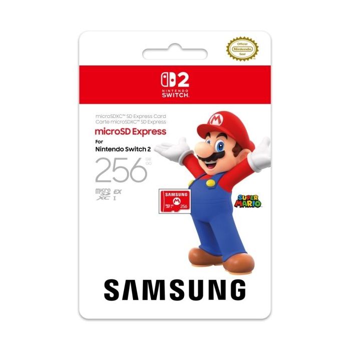 Nintendo Tarjeta Micro SD Samsung para Consola Nintendo Switch 2 - Capacidad 256Gb - Logotipo de Mario Bros - Velocidades Rapidas y Estables - Rendimiento Optimizado - Color Rojo