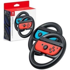 Nintendo Pack de 2 Volantes para Joy-Con - Mejor Agarre - Inmersion en Juegos de Carreras - No Incluye Mandos - Color Rojo y Azul