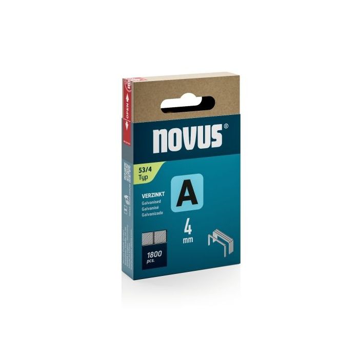 Novus A Tipo 53 Caja de 1800 Grapas 53/4 Galvanizadas - Patilla de 4mm