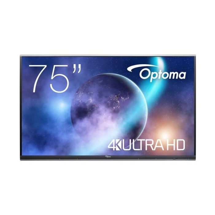 Optoma Creative Touch Serie 5 Pantalla Interactiva Tactil 75" UltraHD 4K - Certificacion Google EDLA -Tiempo de Respuesta 6ms - 32 Puntos Tactiles Simultaneos - HDMI, VGA, DisplayPort, USB-A, C, RJ-45 - Android 13