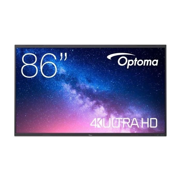 Optoma Creative Touch Serie 5 Pantalla Interactiva Tactil 86" UltraHD 4K - Certificacion Google EDLA -Tiempo de Respuesta 6ms - 32 Puntos Tactiles Simultaneos - HDMI, VGA, DisplayPort, USB-A, C, RJ-45 - Android 13