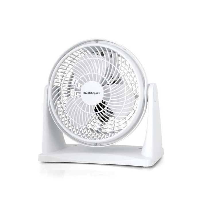 Orbegozo BF 0128 Ventilador Box Fan - Refresca tu Espacio con Comodidad y Versatilidad - 2 en 1 de Mesa y Pared - Aspas de 23cm - Potencia 30 W - Cabezal Orientable - Asa de Transporte - 2 Velocidades