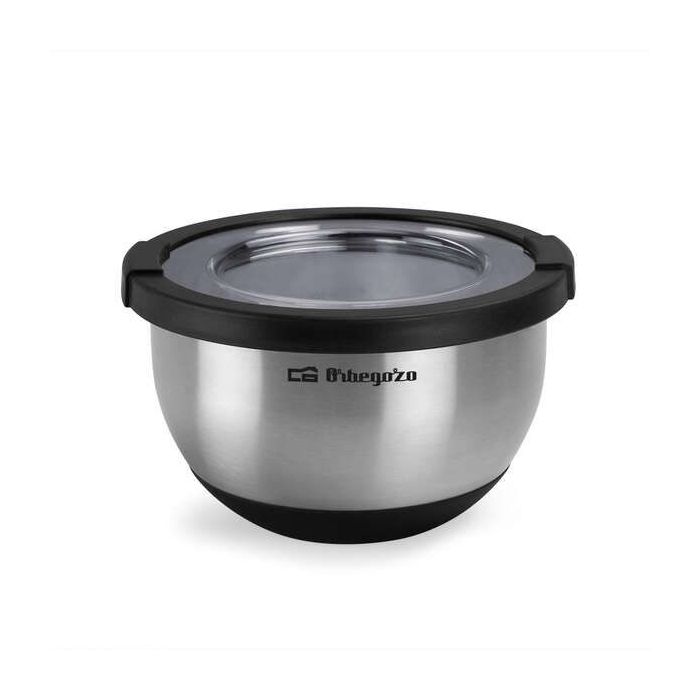 Orbegozo BOL de Acero Inoxidable BOA 3000 - Serie BOA - Capacidad 3L - Base Antideslizante de Silicona - Libre de BPA - Apto para Lavavajillas - Practico y Duradero
