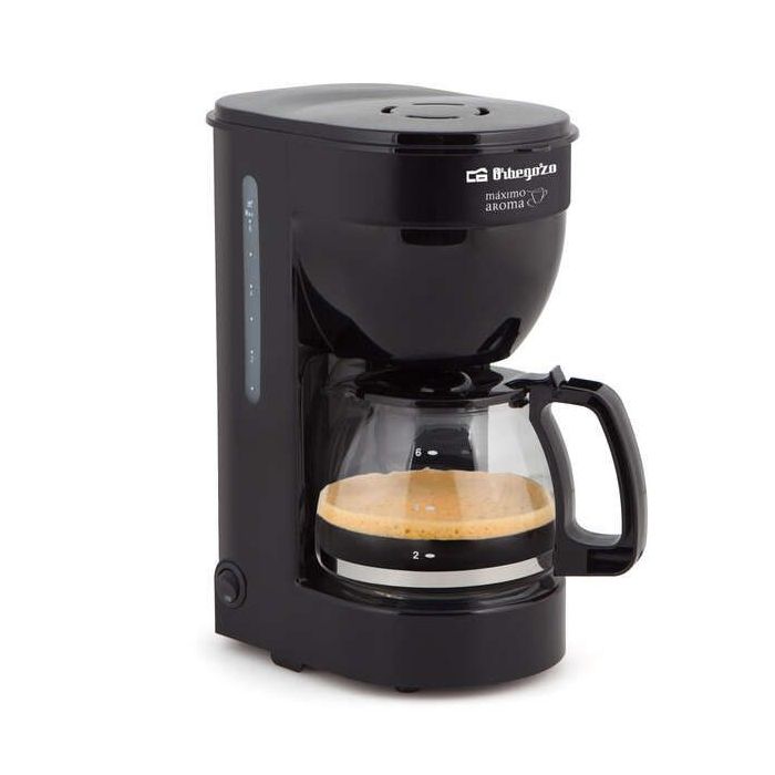 Orbegozo CG 4014 Cafetera de Goteo Negra - Disfruta de 6 Tazas de Cafe Caliente con Rapidez y Comodidad - Filtro Permanente - Jarra de Cristal - Proteccion Anti Goteo y Desconexion Automatica