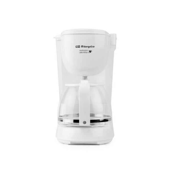 Orbegozo CG 4051 Cafetera de Goteo - Capacidad para 12 Tazas - Jarra de Cristal de 1,25L - Filtro Permanente - Deposito con Indicador de Agua - Mantenimiento de Calor por 30min - Color Blanco