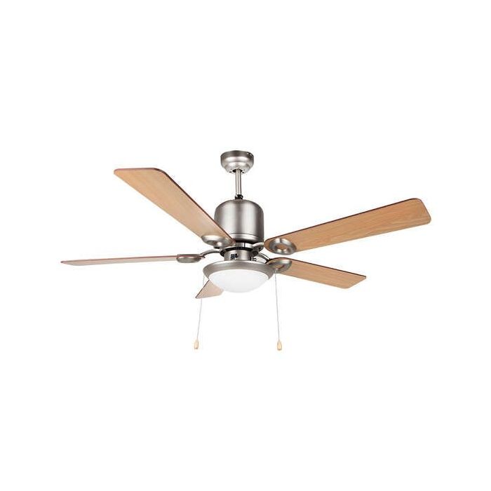 Orbegozo Ventilador de Techo Eco Breeze - Silencioso y Potente - 5 Palas Reversibles - 3 Velocidades - Plafon Incluido - Acero Inoxidable