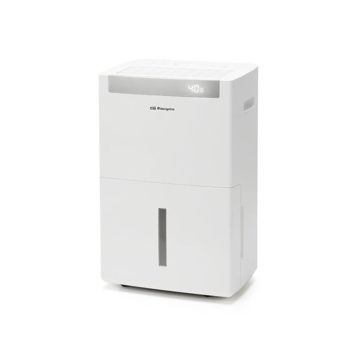 Orbegozo DH 5000 Deshumidificador - Potencia 630W - Absorbe 50 L/Dia - Deposito de 6.5L - Respetuoso con el Medio Ambiente - Temporizador - Ruedas y Asa de Transporte - 38x61x27cm - Color blanco